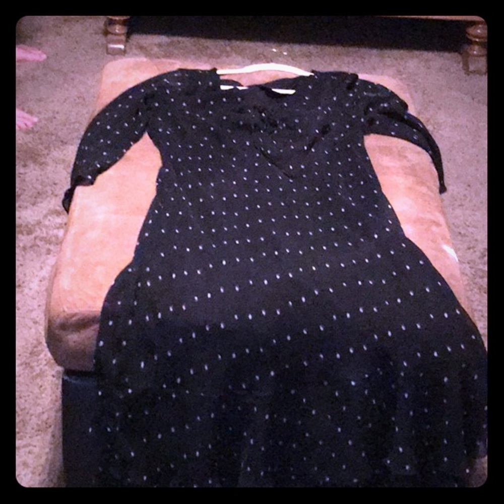Black and cream dot dress.